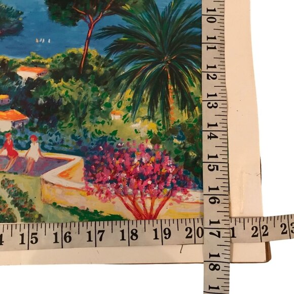 Ocean Paradise in Sicily Print Signed Francoise Gicot In Print On Paper 21 X 17 - Picture 5 of 6